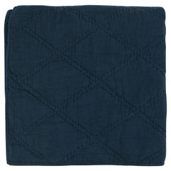 Caleb Hand Stitched Midnight Blue Quilt - Ornate Home