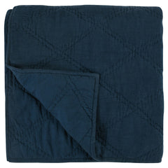 Caleb Hand Stitched Midnight Blue Quilt - Ornate Home