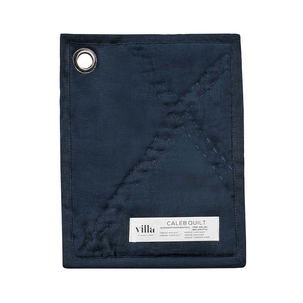 Caleb Hand Stitched Midnight Blue Quilt - Ornate Home