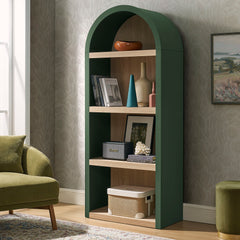 Caleb Hunter Green 4 Arched Display Shelf Bookcase - Ornate Home