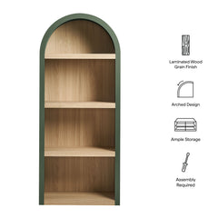 Caleb Hunter Green 4 Arched Display Shelf Bookcase - Ornate Home