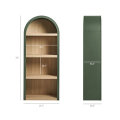 Caleb Hunter Green 4 Arched Display Shelf Bookcase - Ornate Home