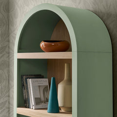 Caleb Sage 4 Arched Display Shelf Bookcase - Ornate Home