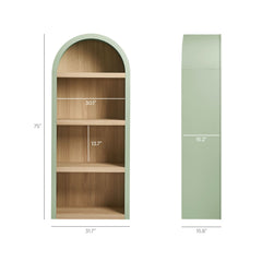 Caleb Sage 4 Arched Display Shelf Bookcase - Ornate Home