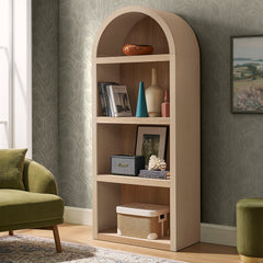 Caleb Tan 4 Arched Display Shelf Bookcase - Ornate Home