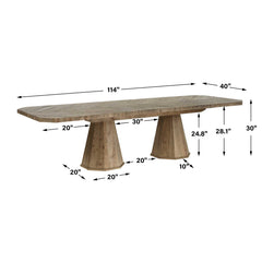 Caledon Reclaimed Oak Dining Table - Ornate Home