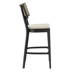 Caledonia Black/Beige Wood Bar Stools (Set of 2) - Ornate Home