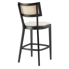 Caledonia Black/Beige Wood Bar Stools (Set of 2) - Ornate Home