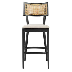 Caledonia Black/Beige Wood Bar Stools (Set of 2) - Ornate Home