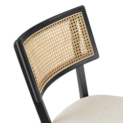Caledonia Black/Beige Wood Bar Stools (Set of 2) - Ornate Home