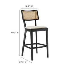 Caledonia Black/Beige Wood Bar Stools (Set of 2) - Ornate Home