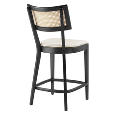 Caledonia Black/Beige Wood Counter Stools (Set of 2) - Ornate Home