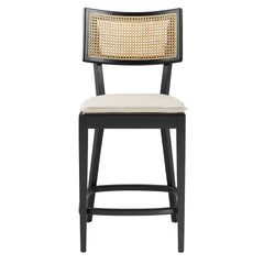 Caledonia Black/Beige Wood Counter Stools (Set of 2) - Ornate Home