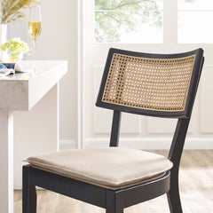 Caledonia Black/Beige Wood Counter Stools (Set of 2) - Ornate Home