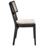 Caledonia Black/Beige Wood Dining Chair - Ornate Home