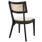 Caledonia Black/Beige Wood Dining Chair - Ornate Home