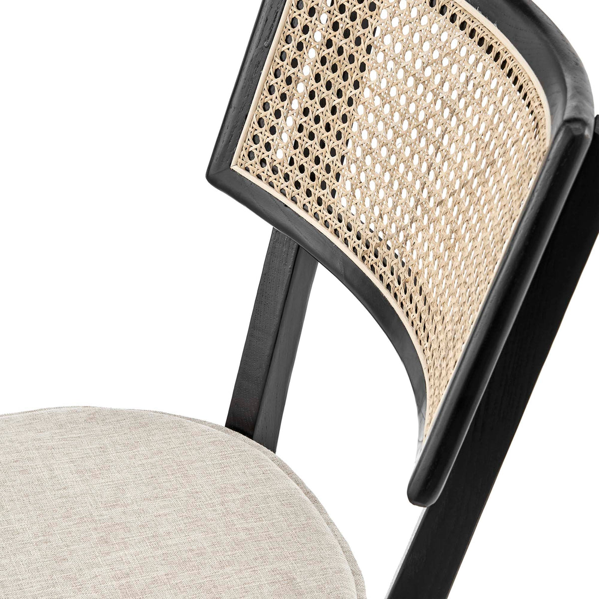 Caledonia Black/Beige Wood Dining Chair - Ornate Home