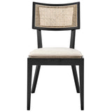 Caledonia Black/Beige Wood Dining Chair - Ornate Home
