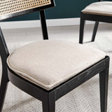 Caledonia Black/Beige Wood Dining Chair - Ornate Home