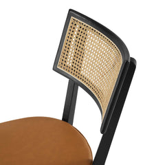 Caledonia Black/Tan Vegan Leather Upholstered Wood Dining Chairs (Set of 2) - Ornate Home