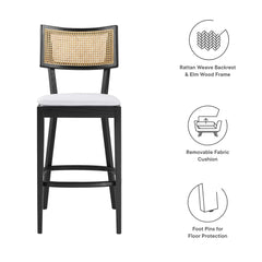 Caledonia Black/White Wood Bar Stools (Set of 2) - Ornate Home