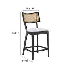 Caledonia Black/White Wood Counter Stools (Set of 2) - Ornate Home