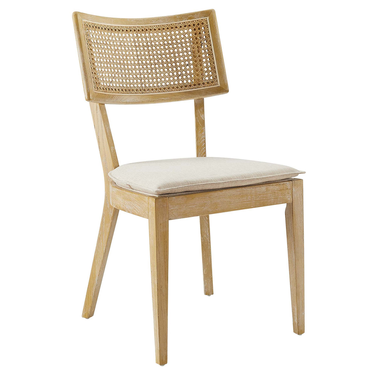 Caledonia Gray/Beige Fabric Upholstered Wood Dining Chair (Set of 2) - Ornate Home