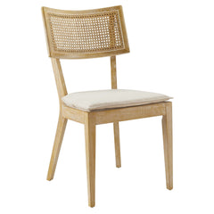 Caledonia Gray/Beige Fabric Upholstered Wood Dining Chair (Set of 2) - Ornate Home