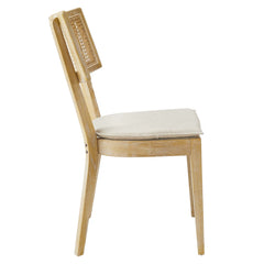 Caledonia Gray/Beige Fabric Upholstered Wood Dining Chair (Set of 2) - Ornate Home