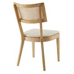 Caledonia Gray/Beige Fabric Upholstered Wood Dining Chair (Set of 2) - Ornate Home