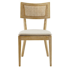 Caledonia Gray/Beige Fabric Upholstered Wood Dining Chair (Set of 2) - Ornate Home