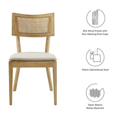 Caledonia Gray/Beige Fabric Upholstered Wood Dining Chair (Set of 2) - Ornate Home