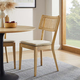 Caledonia Gray/Beige Fabric Upholstered Wood Dining Chair (Set of 2) - Ornate Home