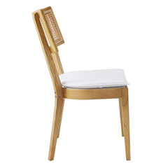 Caledonia Natural/White Fabric Upholstered Wood Dining Chair (Set of 2) - Ornate Home