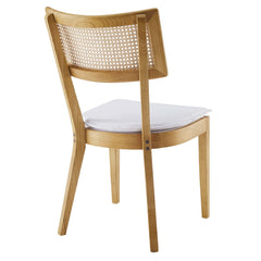 Caledonia Natural/White Fabric Upholstered Wood Dining Chair (Set of 2) - Ornate Home