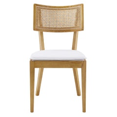 Caledonia Natural/White Fabric Upholstered Wood Dining Chair (Set of 2) - Ornate Home