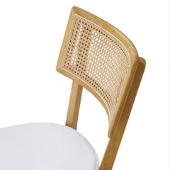 Caledonia Natural/White Fabric Upholstered Wood Dining Chair (Set of 2) - Ornate Home