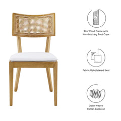 Caledonia Natural/White Fabric Upholstered Wood Dining Chair (Set of 2) - Ornate Home