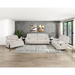 Caliber Beige Double Reclining Loveseat - Ornate Home