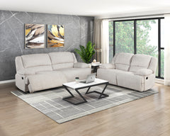 Caliber Beige Double Reclining Loveseat - Ornate Home