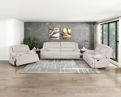 Caliber Beige Double Reclining Loveseat - Ornate Home