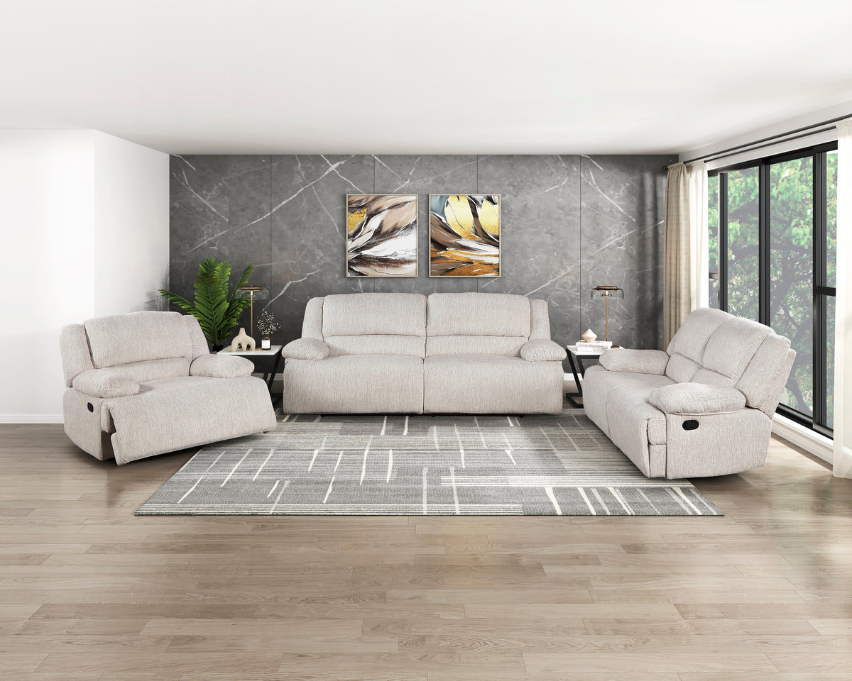 Caliber Beige Double Reclining Sofa - Ornate Home