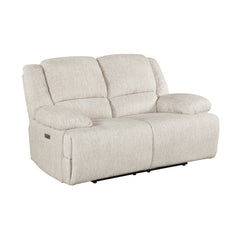Caliber Beige Power Double Reclining Loveseat - Ornate Home