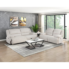 Caliber Beige Power Double Reclining Loveseat - Ornate Home