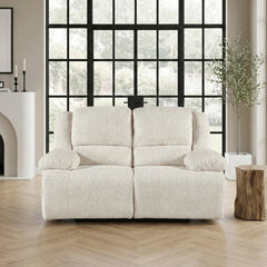Caliber Beige Power Double Reclining Loveseat - Ornate Home