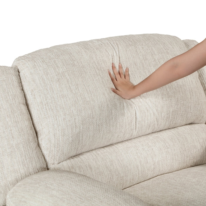 Caliber Beige Power Double Reclining Sofa