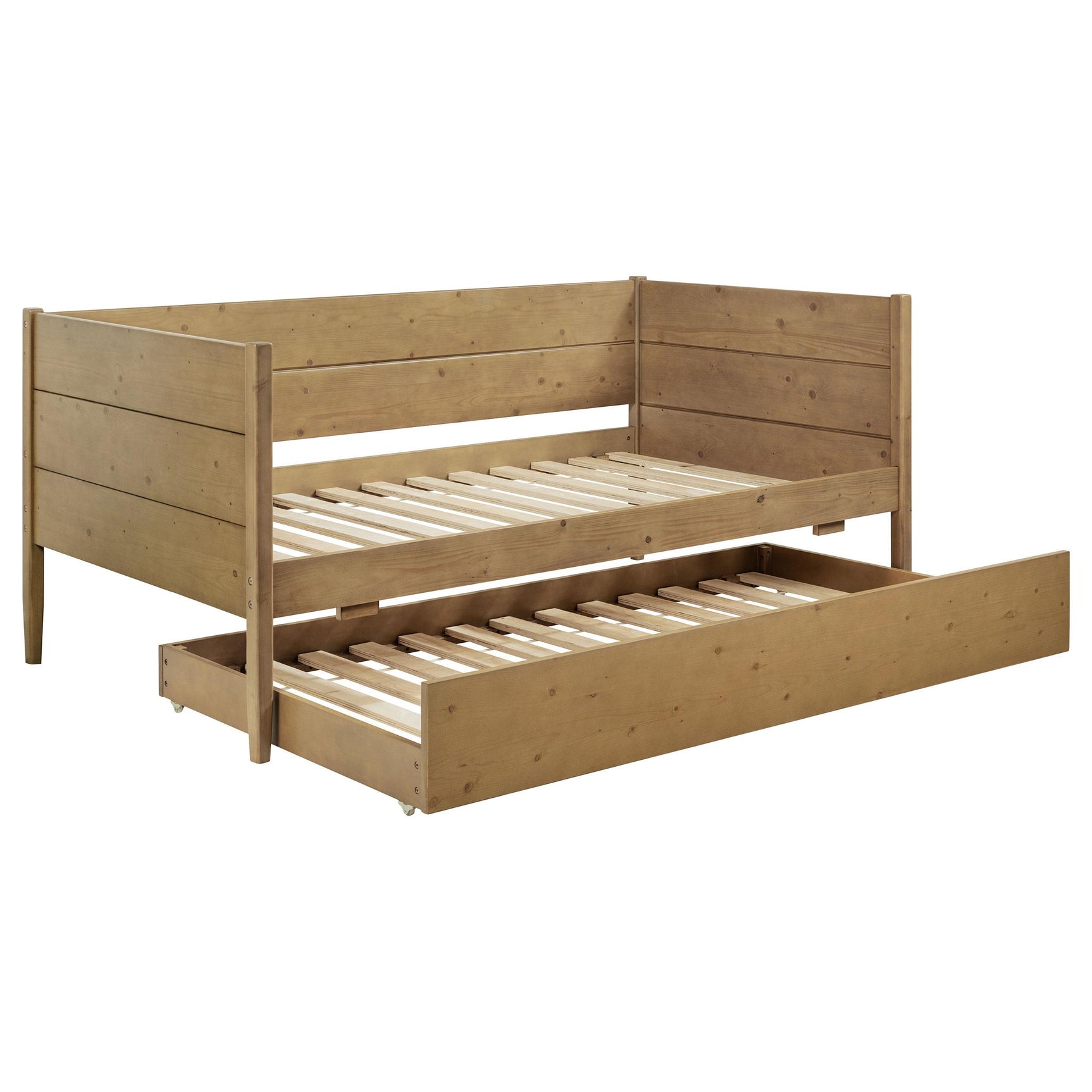 Calinda Natural Wood Twin Daybed With Trundle - Ornate Home