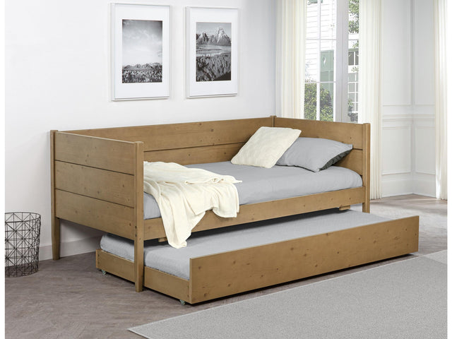 Calinda Natural Wood Twin Daybed With Trundle - Ornate Home