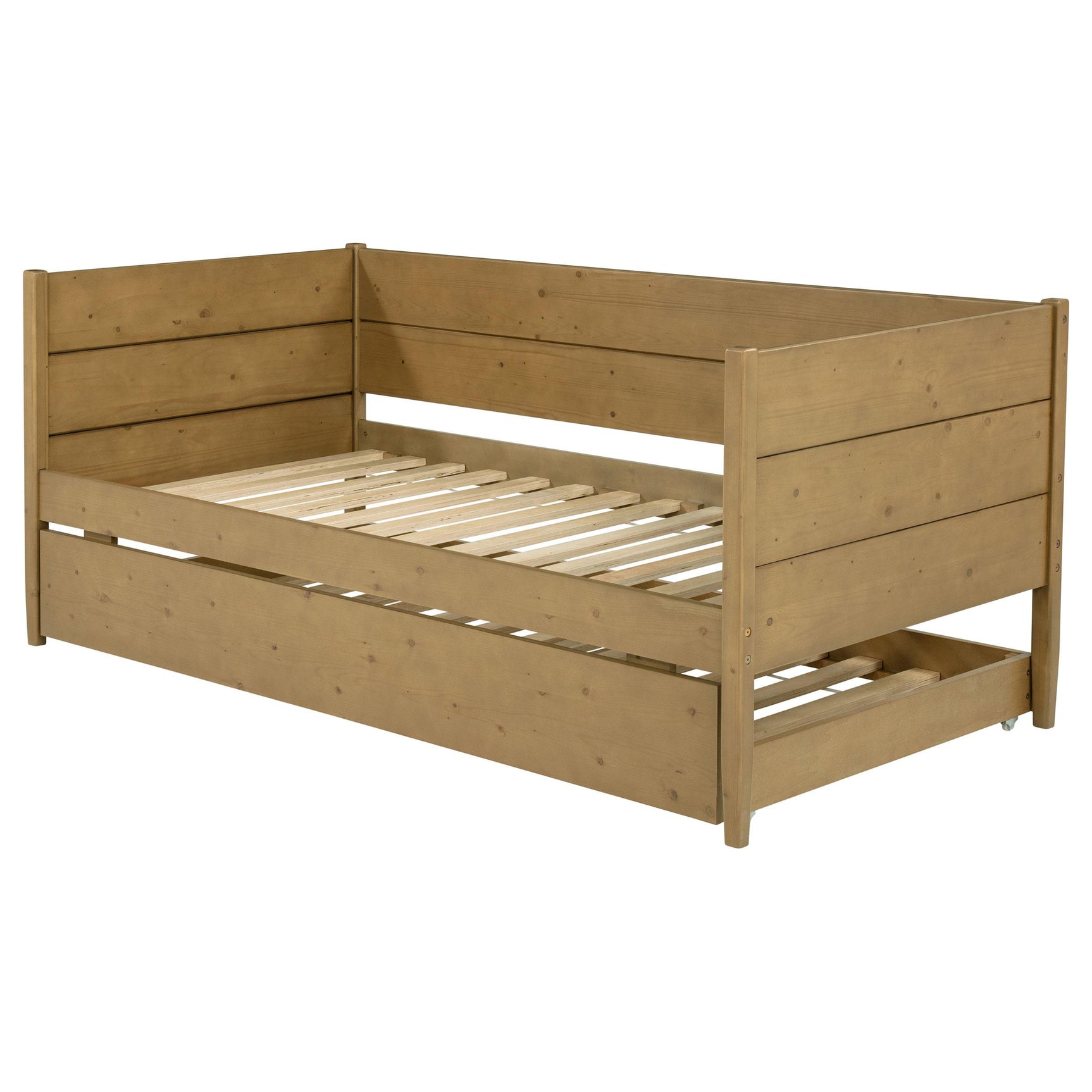 Calinda Natural Wood Twin Daybed With Trundle - Ornate Home