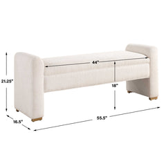 Caliste Ivory Bench - Ornate Home
